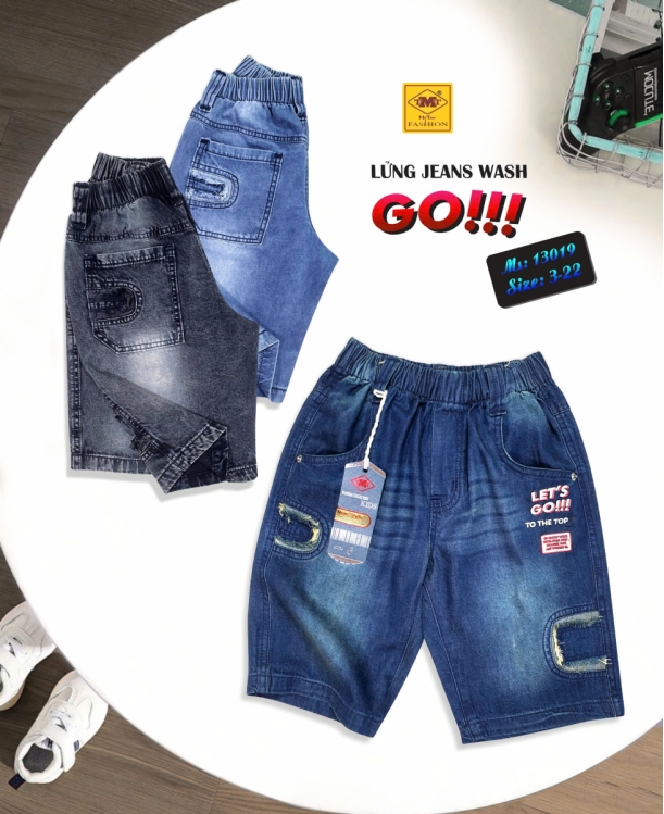 Quần lửng Jeans wash - GO