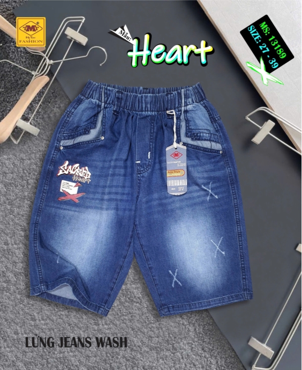 Quần lửng Jeans wash - HEART