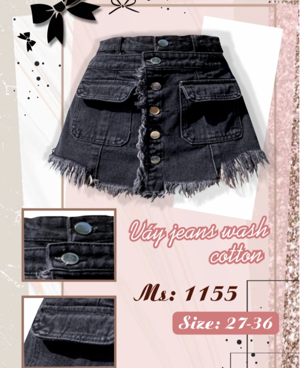 Váy jean wash cotton - MS1155